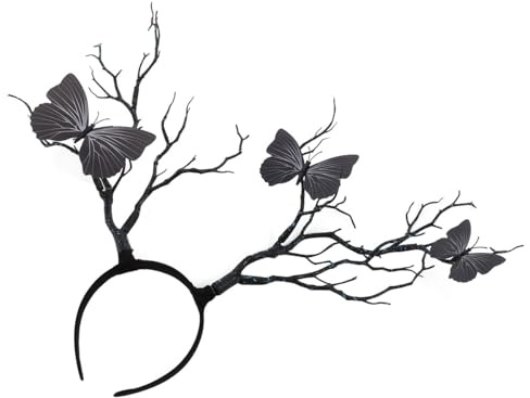 Geweih Haarreif für Party und Fotos, Schwarzes Kunststoff Design | Einfacher, Kreativer Kopfschmuck, für Kostüm und Weihnachten, Leichtes Haarzubehör, Elegante Optik