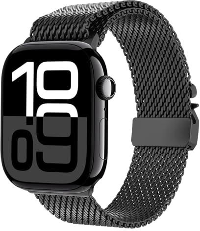 Titan Armband für Apple Watch Ultra 3/2/1 49mm, Neues Design-Verschluss Titan Milanaise Armand für Apple Watch Armband 49mm 46mm 45mm 44mm 42mm(Serie 3 2 1), Series 11/10/9/8/7/6/5/4/3/2/1/SE