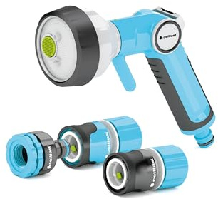 CELLFAST Gartenbrause Set Mit Spritzpistole Sprinklerpistole 4 Funktionen Gartensprinkler Rasensprenger Für Rasen Blumen Pflanzen Schnellanschluss Verbindung Safetouch System Energo 1/2 - 5/8
