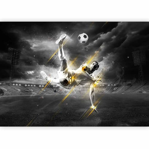 murando- Photo Wallpaper Football 300x210 cm Non-Woven Premium Art Print Fleece Wall Mural Decoration Poster Picture Design Modern Wand - Graffiti Child Black 10110907-6