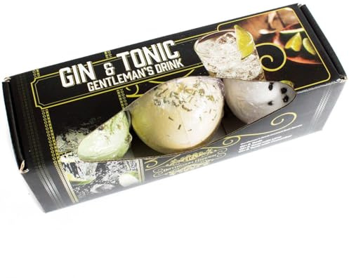 Bath Bomb Set | Gin & Tonic | H7cm x W20.5cm x D7cm | Pack of 3
