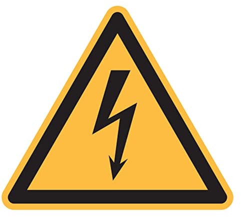 Aufkleber Warnung vor elektrischer Spannung, Folie, selbstklebend, SL 100 x 0,1 mm, ASR A1.3 / ISO 7010, W012