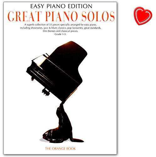 Great Piano Solos: The Orange Book - Sammelband mit 33 Stücken leicht arrangiert für Klavier Notenbuch mit bunter herzförmiger Notenklammer - Wise Publications AM1008667 9781783055050