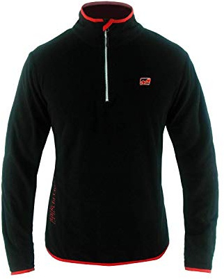 Idealer Pulverschnee Fleecepullover Skifleece Anton schwarz rot