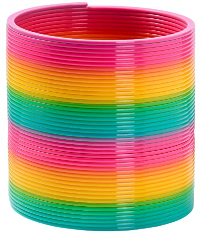 THE TWIDDLERS Riesige Regenbogen Spirale, XXL Treppenläufer Kinderspielzeug Sprungfeder Springspirale Retro Springfeder für Mädchen & Jungen - 15cm Durchmesser
