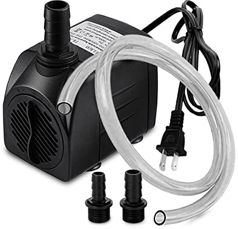 PULACO 400GPH Submersible Pump with 5 ft Tubing, (1500L/H 25W) durable fountain water pump for Pond Fountain, Aquariums Fish Tank, Statuary, Hydroponics