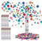 Relaxdays 10 x Party Popper, 6-8m Effekthöhe, Karneval, Geburtstag & Hochzeit, Papierkonfetti rund, Konfettikanone 40cm, bunt
