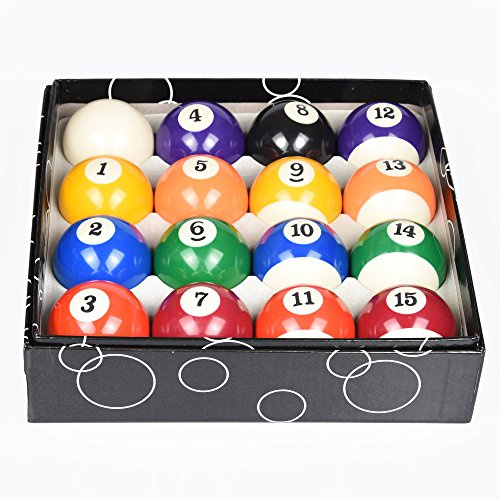 ISPIRITO Billardkugel-Set, Normale Größe, 5,4 cm, Billardkugel-Set, komplettes 16 Bälle, amerikanischer Stil, Harzkugeln, Billardtisch-Zubehör