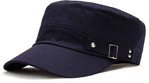 Adantico Unisex Militär Armee Kappe Einstellbar Baseballmütze Flat Cap (Blau)