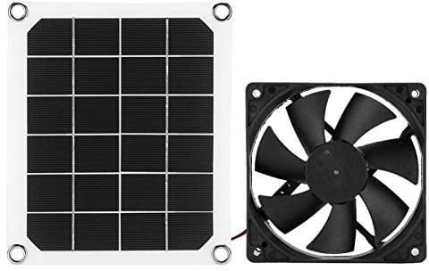 Solar Ventilator, Solarbetriebener Ventilator, Wasserdichter Abluftventilator, 10W 6V Solar-Ventilator, Solar-Schuppen-Ventilator, USB Solar Panel Gewächshaus Ventilator für Wohnmobile, Hundehütten