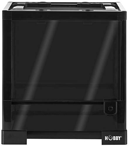 HOBBY Terraristik Fix und Easy Nano 1 I Geeignet für die Haltung Kleiner Amphibien und Insekten I Mit wasserdichtem Boden und Schwingtüren I Ideal für Anfänger und Profis I Schwarz