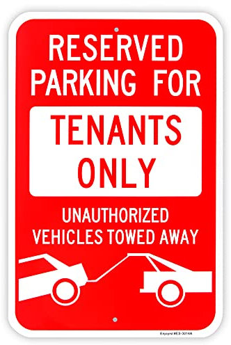 Grand panneau de stationnement réservé, panneau réfléchissant en aluminium 040, anti-rouille, résistant aux UV et aux intempéries, 45,7 x 30,5 cm