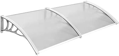 Elito Home & Garden Durable Door Canopy Awning Front Back Patio Porch Shade Shelter Rain Cover Modern design (90cm x 200cm, White)