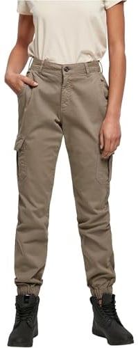 Urban Classics Damen Hose Ladies High Waist Cargo Pants softtaupe 30