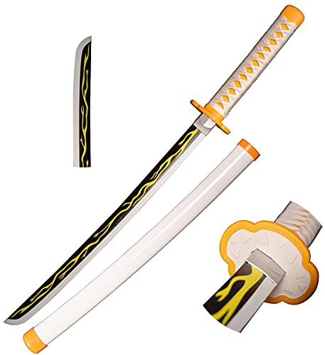 Skyward Blade Wooden Cosplay Anime Sword, Agatsuma Zenitsu Samurai Sword, Kids Toys, Anime Fan, The Special Knife of Yellow Katana Knife 30 in