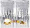 Ungfu Mall 2 Stück Silber Quadrat Metallic Lametta Vorhänge,Tinsel Folie Vorhang Quadrat Folienfransen Vorhang für Hochzeit Verlobung Brautdusche Geburtstag Bachelorette Party Bühnendekor（1m×2m）