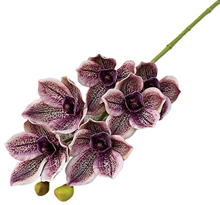 Bodhi2000 Cymbidium - Orchidea artificiale, elegante fiore artificiale, decorazione per fiori e fiori, decorazione per vasi da fiori, colore: viola