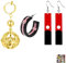 JinYu 14 Set Aufkleber und Anime Tokyo R. Serie Ohrringe Comic Cosplay Ohrclip Schmuck Zubehör Geschenke für Männer und Frauen Harz Anhänger (Gold)