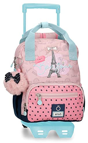 Enso Bonjour Vorschulrucksack mit rosa Trolley 23 x 28 x 10 cm Polyester 6,44 l