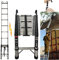 Multi-Purpose Folding Telescopic Ladder - 5M/16.4FT, Extendable, Portable, Anti-Slip, Max Load 150kg, EN131