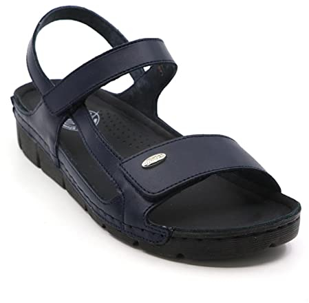 Batz MIRI Lederschuhe Sandalen Sandalette Clog Pantolette Komfortschuhe Hausschuhe, Damen, Dunkelblau, EU 40