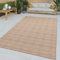 TT Home In-& Outdoor Teppich Wohnzimmer Wetterfest Balkon Ethno Geometrisches Design, Farbe:Creme Taupe, Größe:200x280 cm