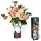 Oc'leaf Mehrfach verzweigte künstliche Blumen rosa Rose wie echt Hortensie Apfelblätter Großer Seidenstrauß geeignet für DIY Hochzeitsfeier Tischdekoration Blumenarrangement Heim-und Dekoration
