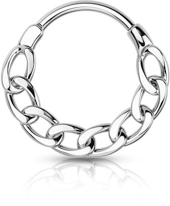 Agrewd minimalistische Septum Piercing 16G Silber Septum Schmuck Kette Helix Daith Ohrringe 316L Edelstahl Helix Daith Piercing Schmuck