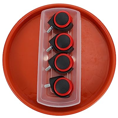 BESPORTBLE 1stk Blumentopf Tablett Hochleistungs-lenkräder Fahrbarer Wagen Topfschalen Für Pflanzen Blumenkübel Untersetzer Topfwagen Transportroller Pflanzer Plastik Rot Anlage Universalrad