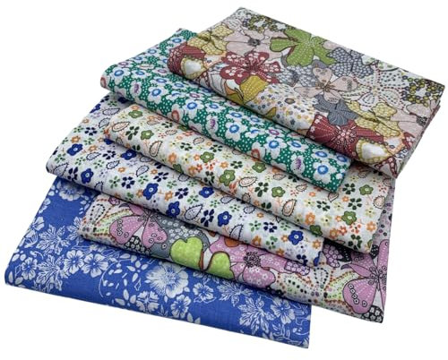 aufodara 6 Stück 50 x 80 cm Baumwollstoff Stoffpakete Groß Patchwork Stoffe Baumwolle, Baumwollstoff Meterware, Stoffe zum Nähen, Patchwork Stoffpaket zum Quilten DIY Basteln Handwerken (Bunt 01#)