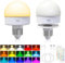 Cadrim Rechargeable Light Bulb, Battery Operated Emergency Lamp with Remote LED Bulbs Detachable Charging Wall Sconce 3 Color, RGB, E27, Timer, Dimmer, for Non-Hardwired, Power Outage, 2 Pack