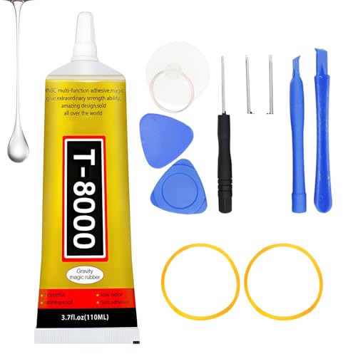 Sternstunde 1 Stück T8000 Handy Display Kleber, Mehrzweckkleber, Kristallkleber, Wasserfest und Lackierbar, Starker Flexibler Bastelkleber für Holz, Glas, Stoff, Keramik, Metall
