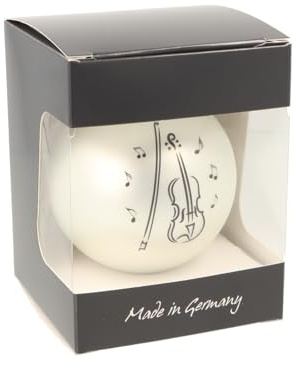 Weihnachtskugel mit Violine-Druck, Ø ca. 8 cm (Silber matt)