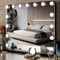 MAMIZO Schminkspiegel mit Beleuchtung 58x46cm, Hollywood Spiegel mit Licht, 15 Dimmbare LED, 3 Farbtemperatur, Wandspiegel oder Tischspiegel für Schlafzimmer, Schwarz, Makeup Mirror