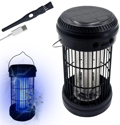 MAKA Lampada Solare Antizanzare, Lampada Antizanzare Ricaricabile, Lampada LED Zanzare, Lunga Autonomia 3600 mAh, Zanzariera Elettrica, Lampada Antizanzare Da Esterno Impermeabile