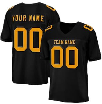 Personalisiertes American Football Trikot Herren Sporthemden Personalisierte Schnelltrocknend mit Namen Nummer Blank Atmungsaktiv Printed Practice Jersey Shirts Hip Hop Party Trikot für Herren Kinder