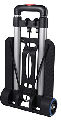 OFFSCH Faltbarer Transportwagen Aus Aluminiumlegierung Tragbar Kleiner Einkaufswagen Mit Zwei Rädern Gepäckwagen Mit Verstärktem Muster Für Einkauf Und Reisen