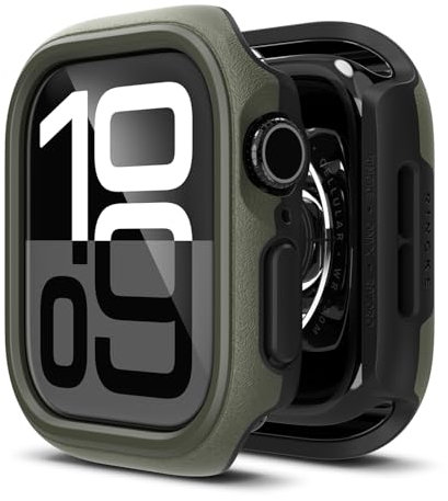 Ringke Onyx Compatible with Apple Watch 11/10 46mm Hülle, Slim Snug Fit Stoßfest Kratzfest Bumper Handyhülle mit Einzigartigem Textur Design und Rahmen Schutz - Dark Green