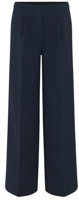 OPUS Damen City Pants | Extra Wide Leg Pants Maiga Palazzo aus Twill-Ware Coal Blue, 34