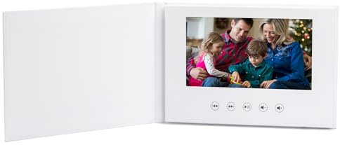 Personalisierbares, leeres Hardcover-Videobuch, automatische Wiedergabe, Video-Grußkarte, 17,8 cm (7 Zoll) LCD-Bildschirm, Videobroschüre, 4 GB Speicher, 2–3 Stunden Spielzeit, perfekt für