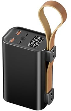 Dangbei Batterie externe 27000 mAh pour projecteur Dangbei Freedo (ASIN : B0DM635S3N), charge rapide 65 W (entrée et sortie USB C), batteries externes pour téléphone portable avec lumière et écran LED