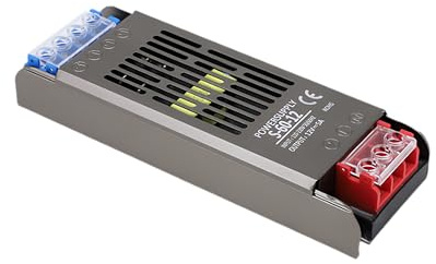 Clearhill Adaptador de fuente de alimentación LED, 12 V y 60 W, transformador delgado, CA a 12 V CC 5 A, bajo voltaje, uso de tecnología a prueba de polvo y humedad, para tiras