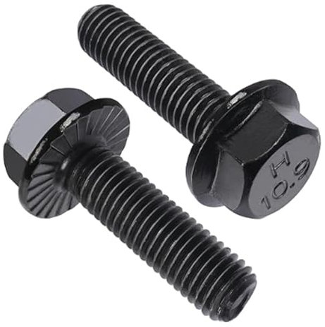 MOUMOUTEN 10pcs Bulloni A Testa Esagonale Della Flangia, 10,9 Viti In Lega Nera Finitura Nera, Bulloni A Testa Esagonale Della Flangia M12*40