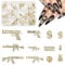62pcs 3D Nail Charms, Gold Alloy Gun & Dollar Money Fingernail Gems Jewelry Decoration Accessories Supplies for Women Girls Manicure Design DIY Art Crafts