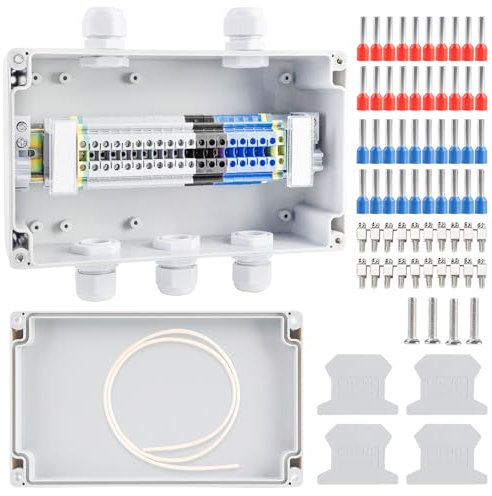 Abzweigdose IP68 Wasserdicht, Anschlussdose 2 in 3 Raus, Verteilerdose Aufputz, ABS Abzweigdose Aufputz-Abzweigkasten Garten, Elektroanschlusskasten für Feuchträume Boden DIY Projekte