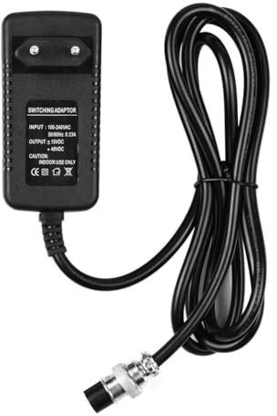 Joselin Fuente de Alimentación para Mezclador de 16 Canales, Adaptador de CA de 15 V/48 V, 0,23 A, Conector Universal de 4, Enchufe Europeo.