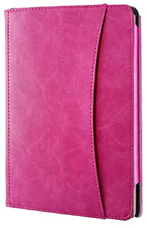 RUIPOCX Folio-Hülle kompatibel mit Kobo Aura One 7,8 Zoll N709 eReader-Abdeckung, magnetische Schutzhülle aus PU-Leder mit automatischem Schlaf/Wach-Modus(Rose Red)