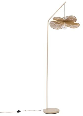 Qazqa Art Deco Floor lamp with Shade, Standing lamp - nest - Beige, max. 15W, e27, 190cm, Living Room