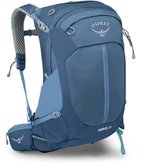 Osprey Sirrus 24L Damen Wanderrucksack - Verstellbarer Tagesrucksack mit wasserdichtem Regenschutz & Flaschentaschen, Sevres Blue