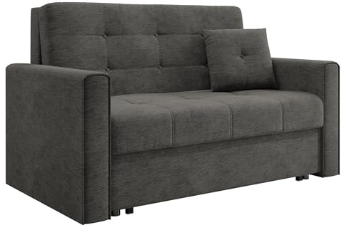 Mirjan24 Sofa Viva II Lux mit Schlaffunktion, Bettsofa, 2 Sitzer Polstersofa mit Bettkasten inkl. Kissen, Schlafsofa Sofagarnitur, Wohnlandschaft, Farbauswahl (Nazar 225.06)